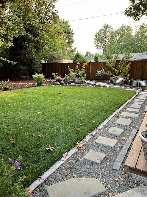 Lawn and pavers
